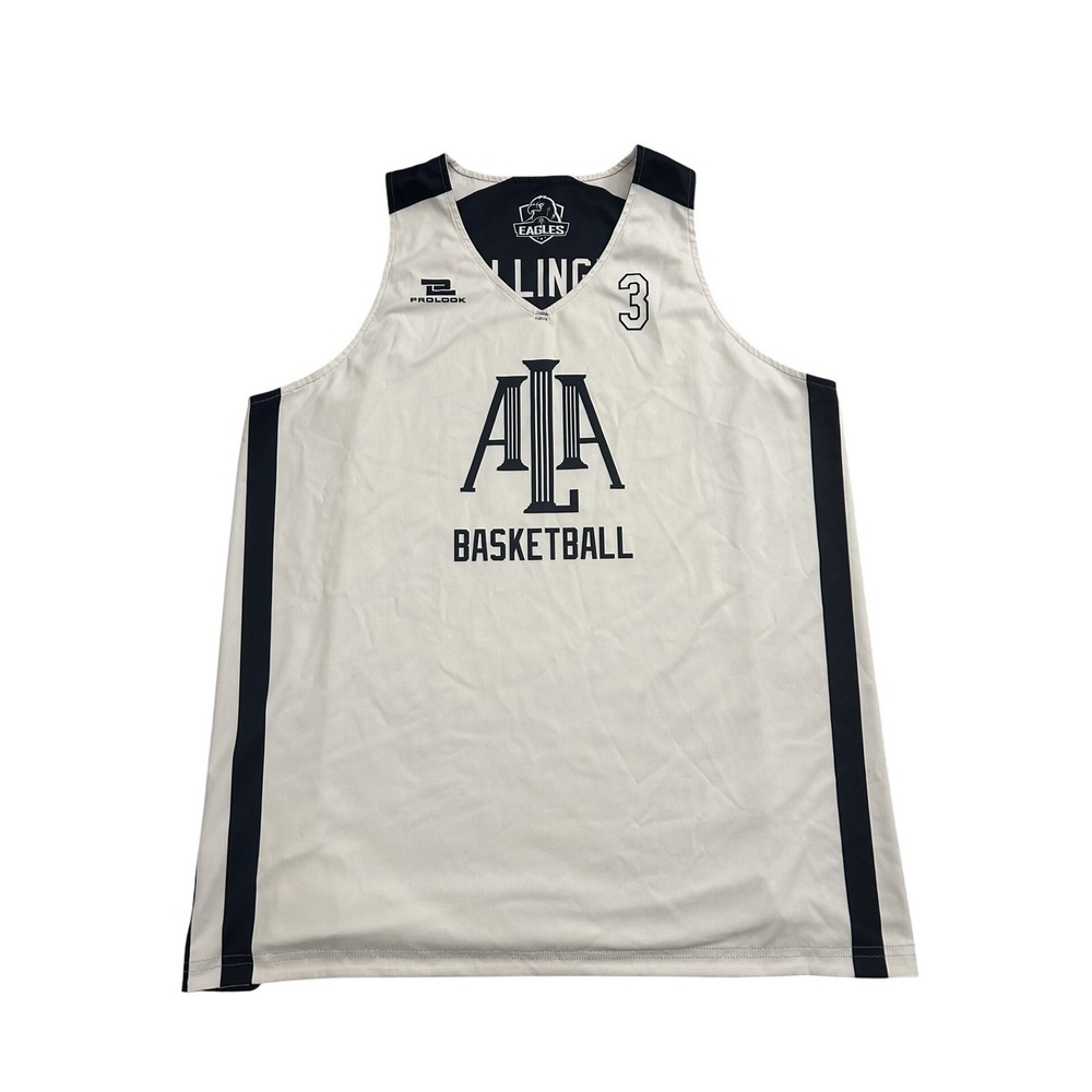 Vintage Basketball Jersey Mens XL White Navy Excellent Bollinger 3 ALA Eagles